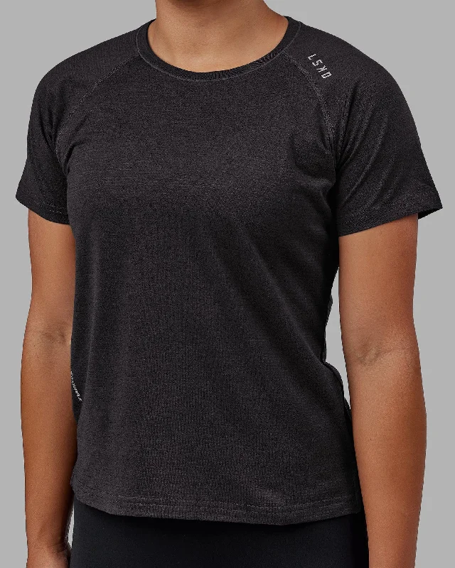 Yoga Tops for All-Day Comfort -Perform VapourFLX Tee - Black
