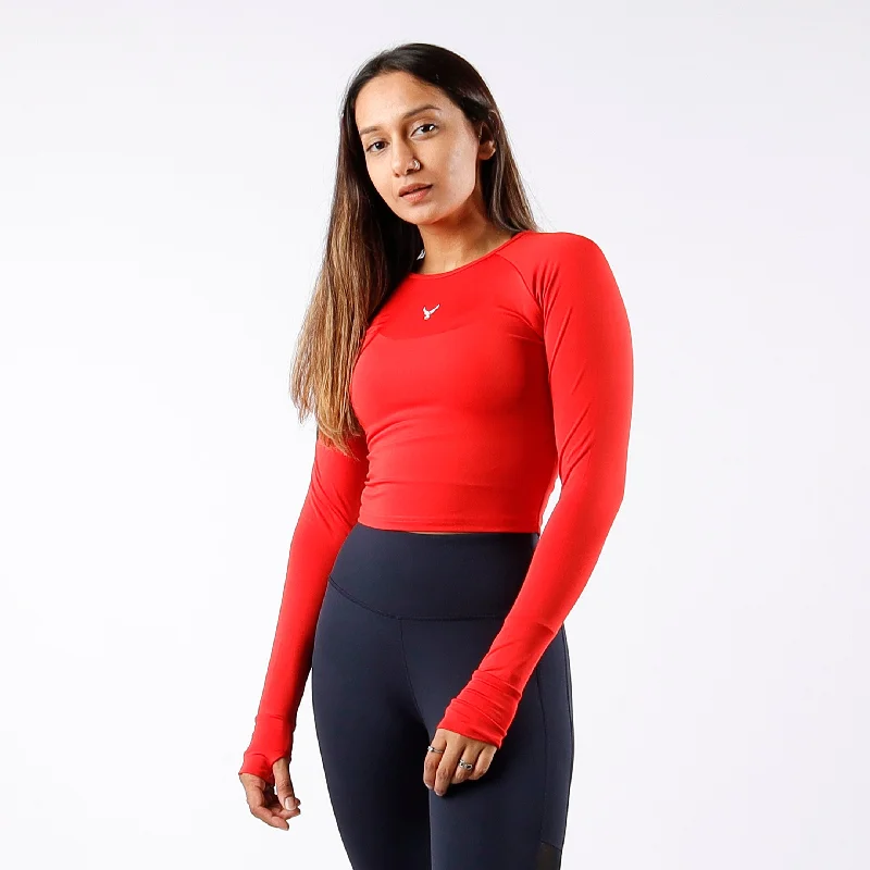 Adjustable Yoga Tops for Comfort -Performance Long Sleeve Crop Top