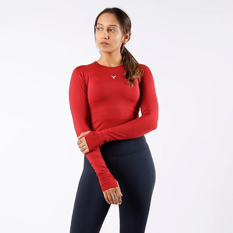 Yoga Tops with Athletic Fit -Performance Long Sleeve Crop Top