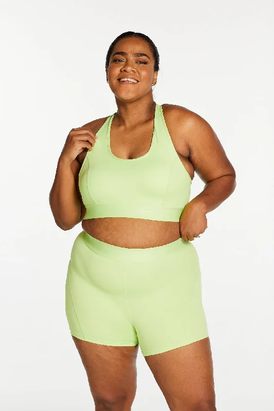 Yoga Shorts for Women’s Training -TRACK PANEL SHORT SHORT LIME