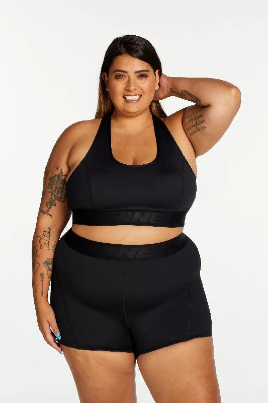 Stylish Yoga Shorts for Deep Flexibility -TRACK PANEL SHORT SHORT ONYX