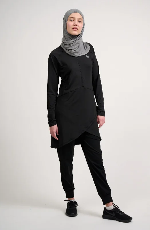 Cotton Yoga Tops for Comfort -Performance Top Black