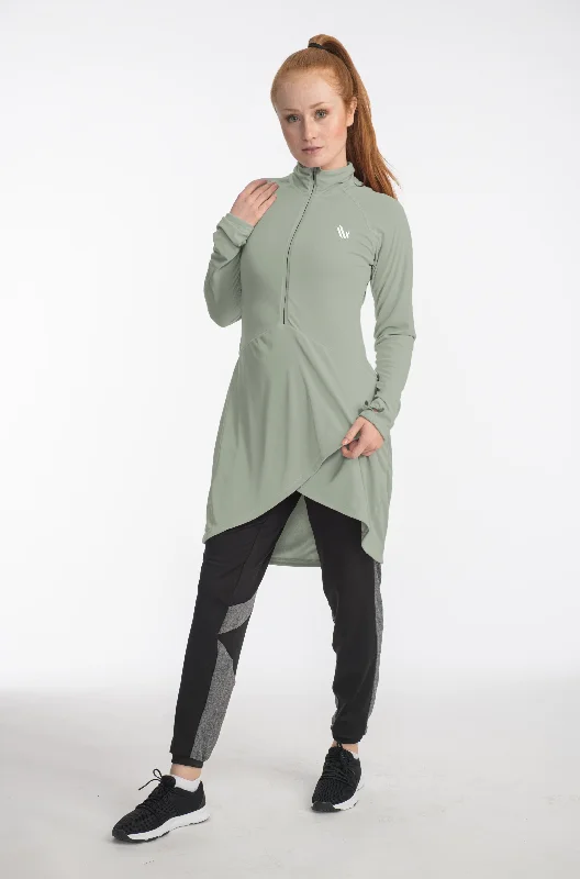 High-Neck Yoga Tops for Maximum Comfort -Performance Top Sage Green