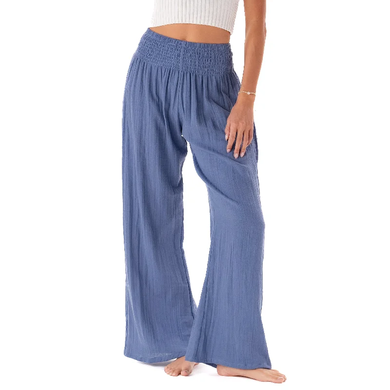 Workout Yoga Pants -Periwinkle Wide Leg Cotton Pants
