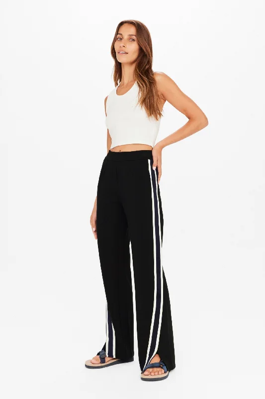 High-Waisted Yoga Pants for Strength Training -Petra Flare - Black