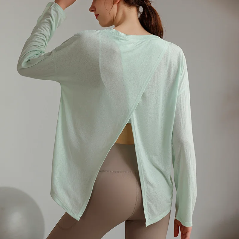 Yoga Tops for Stretch and Ease -Pilates Pullover