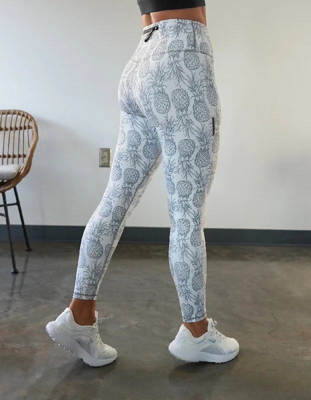 Full-Body Yoga Pants for Flexibility -Pineapple Leggings - White