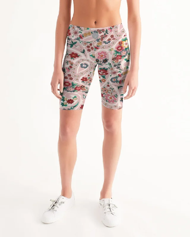 Soft Yoga Shorts for Easy Movement -Pink abstract Pretty Sisters Women's All-Over Print Mid-Rise Bike Shorts Soft Yoga Shorts for Easy Movement -Pink abstract Pretty Sisters Women's All-Over Print Mid-Rise Bike Shorts
