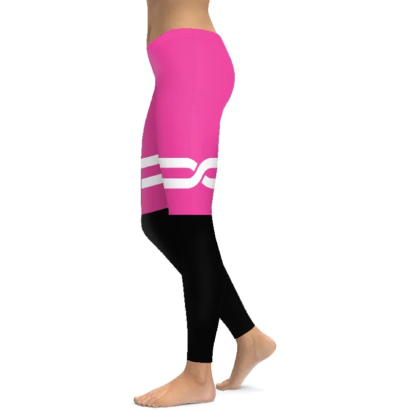 High Compression Yoga Pants for Fitness -Pink and Black Infinity Leggings