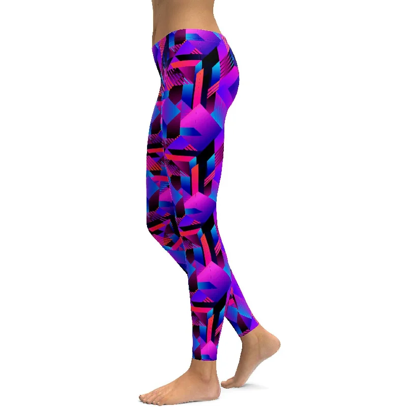 Yoga Pants for Mobility and Strength -Pink and Purple Colorblock Leggings