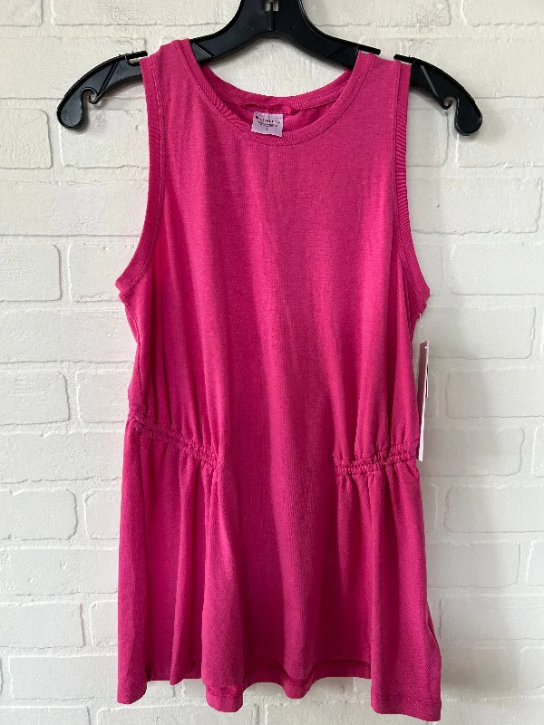 Fitted Yoga Tops with Breathable Design -Pink Athletic Tank Top Athleta, Size S