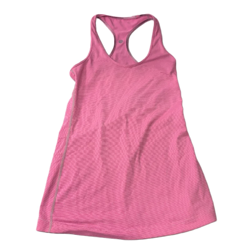 Sleeveless Yoga Tops with Built-In Bra -Pink  Athletic Tank Top By Lululemon  Size: M