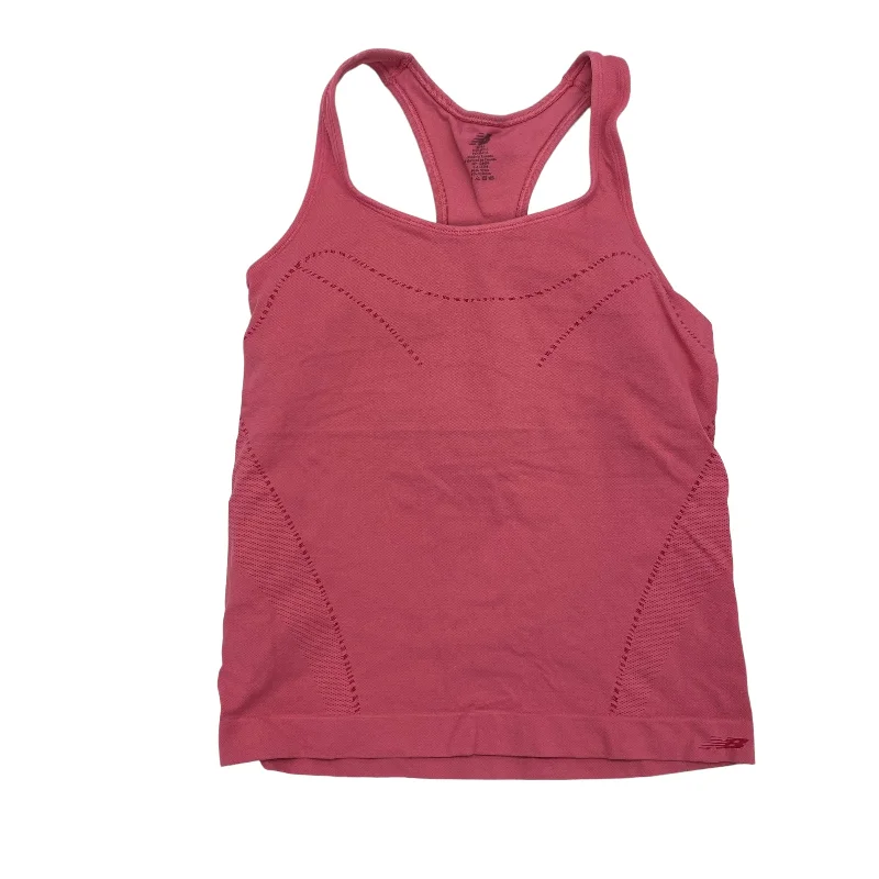 Yoga Tops for Movement and Flexibility Support -PINK ATHLETIC TANK TOP by NEW BALANCE Size:M