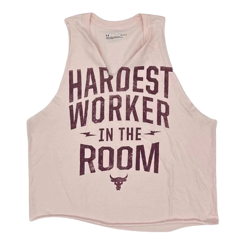 Yoga Tops for Hot Weather -PINK ATHLETIC TANK TOP by UNDER ARMOUR Size:L