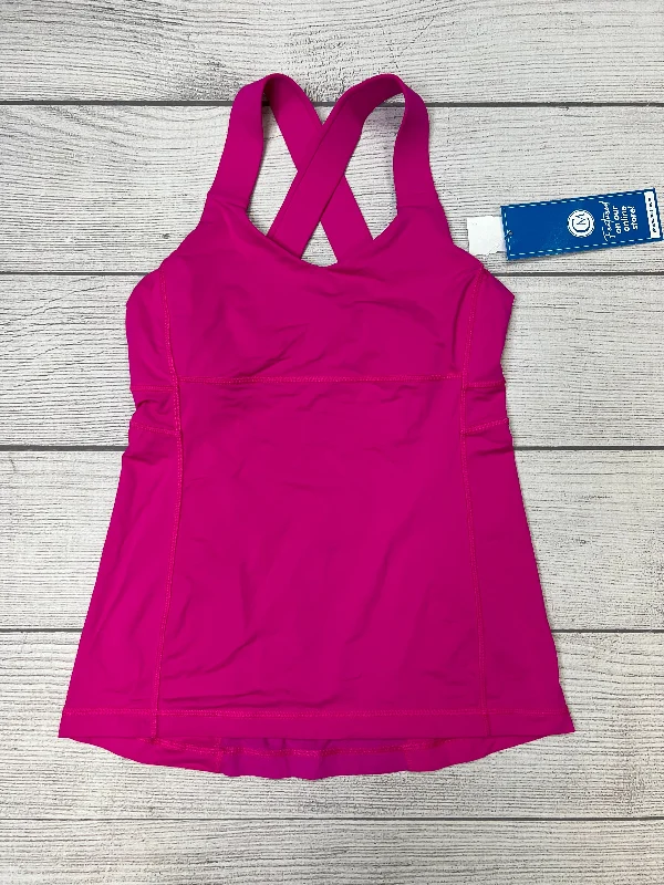 Women's Yoga Tops with Full Coverage -Pink Athletic Tank Top Lululemon, Size M