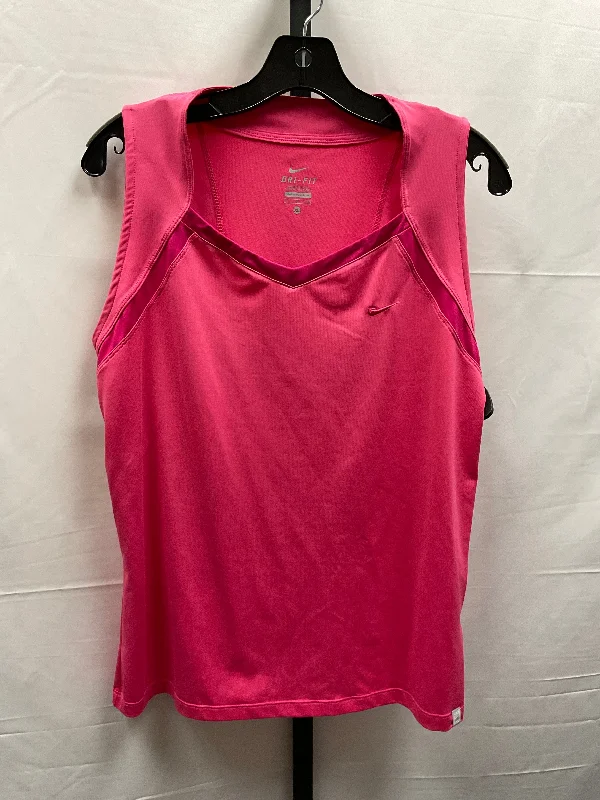 Stylish Yoga Tops for Gym Sessions -Pink Athletic Tank Top Nike Apparel, Size Xl
