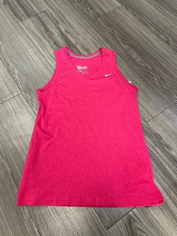 Yoga Tops for Balance and Flexibility -Pink Athletic Tank Top Nike, Size L