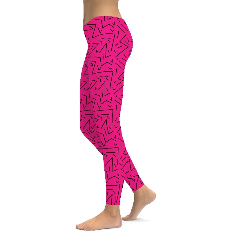 Sports Yoga Pants -Pink Black Line Leggings
