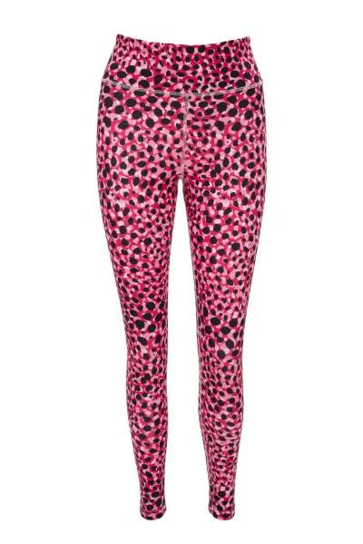 Premium Yoga Pants for Active Women -Glamour Puss Pink Animal Print Yoga Pants
