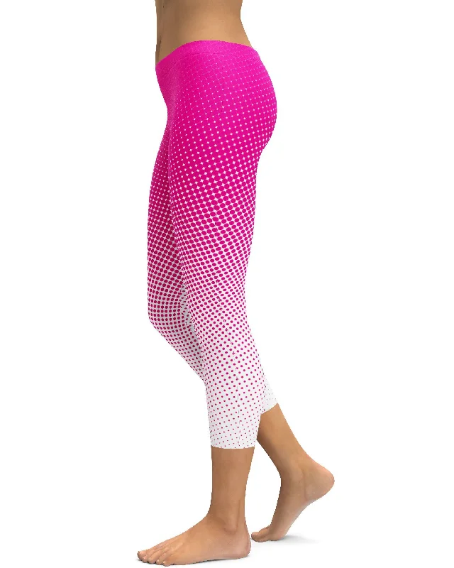 Yoga Pants for Better Stretch -Pink Halftone Capris