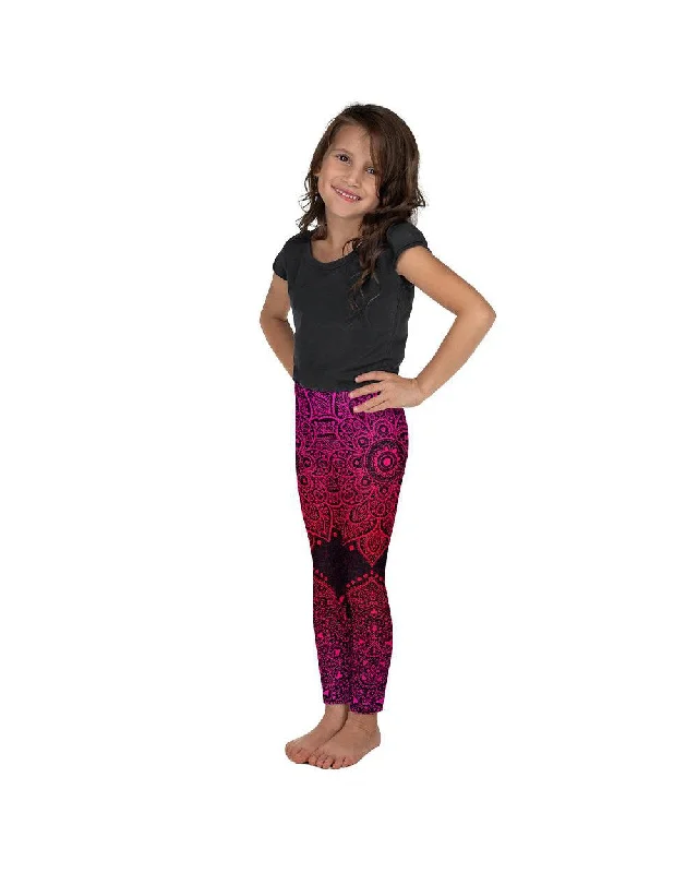 Yoga Pants for Post-Workout Recovery -Pink Mandala Kid's Leggings