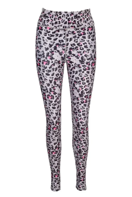 Soft, Stretchable Yoga Pants -Pink Panther Animal Print Eco-Friendly Yoga Pants