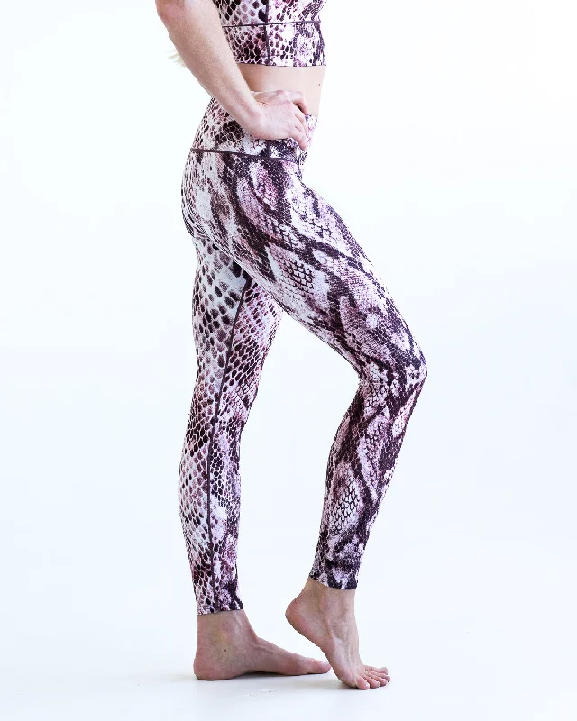 Yoga Pants for Hot Yoga -Pink Snakeskin Yoga Pants *FINAL SALE*