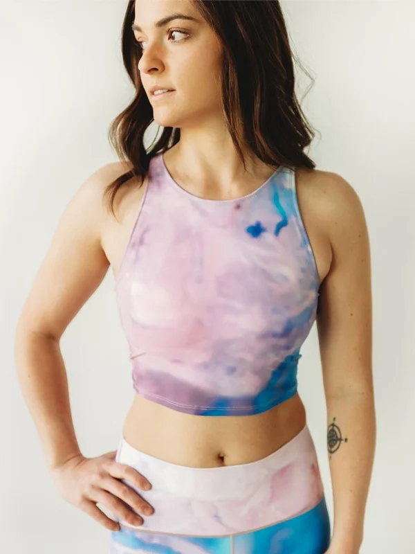 Yoga Pants for Smoothing -Pink Tie Dye Crop Top