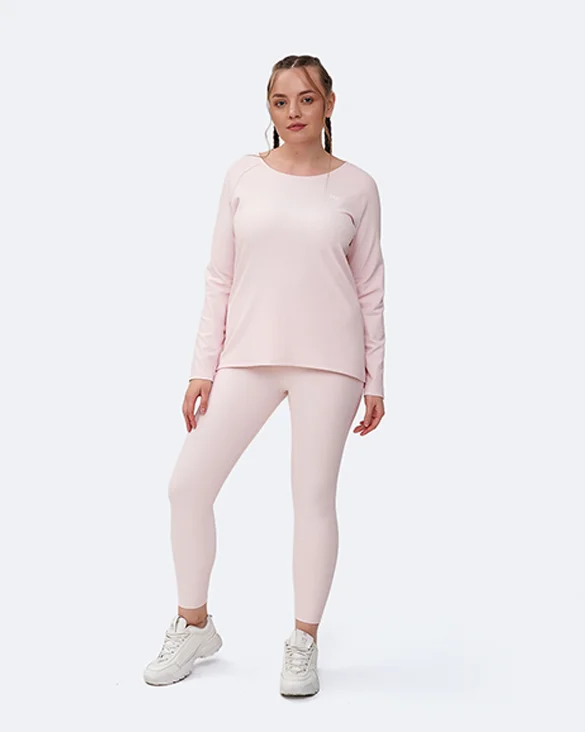 Yoga Tops for Warm-Up and Flexibility -Pink Vanilla Long Sleeve