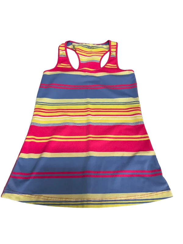 Yoga Tops for Deep Stretching and Movement -Pink & Yellow Athletic Tank Top Mia, Size S