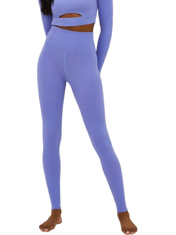 Yoga Shorts for Low-Impact Activities -Piper Legging In Periwinkle Waffle
