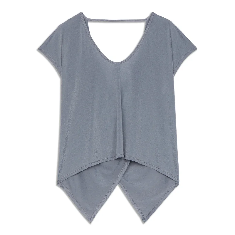 Yoga Tops with Stretchy Material for Full Range of Motion -Playful Practice Short Sleeve Shirt - Resale Yoga Tops with Stretchy Material for Full Range of Motion -Playful Practice Short Sleeve Shirt - Resale
