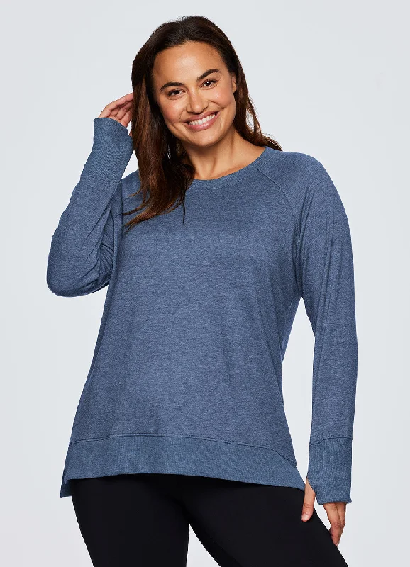 Yoga Tops with Unique Designs for Style -Plus Everyday Lightweight Sweatshirt