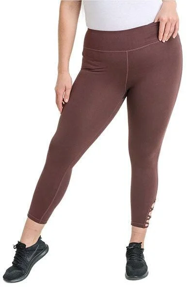 Stylish and Comfortable Yoga Pants -PLUS Lattice Strap Full Leggings, Orchid (Mono B) Stylish and Comfortable Yoga Pants -PLUS Lattice Strap Full Leggings, Orchid (Mono B)