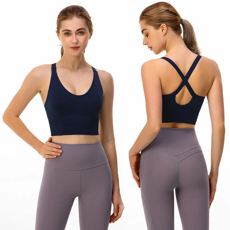 Yoga Tops for Power and Flexibility in Poses -Plus size sports bra Vest breathable shock proof fitness yoga sports underwear 6colors