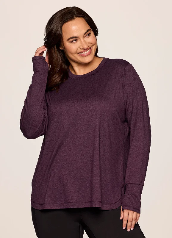 Comfortable and Stylish Yoga Tops for Women -Plus Studio Practice Long Sleeve Tunic Tee