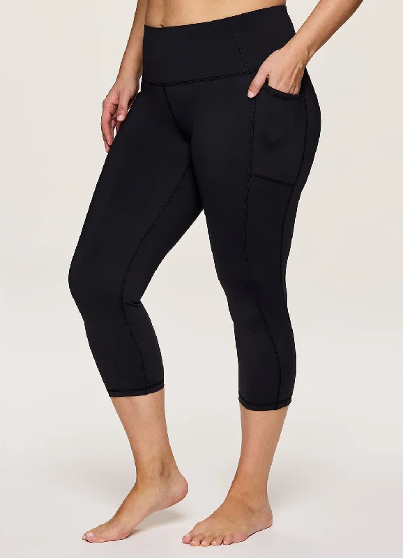Breathable Stretch Yoga Pants -Plus Tech Flex Ultra Hold Capri