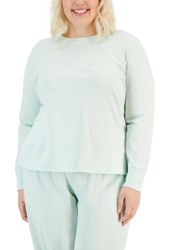 Versatile Yoga Tops -Plus Womens Heathered Active Pullover Top