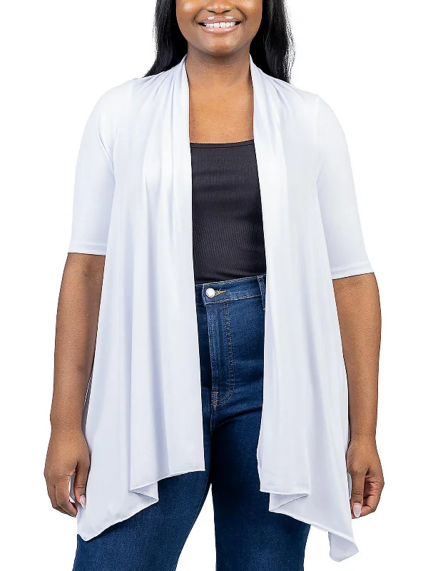 Yoga Tops for Flexibility and Strength -Plus Womens Lightweight Open Front Cardigan