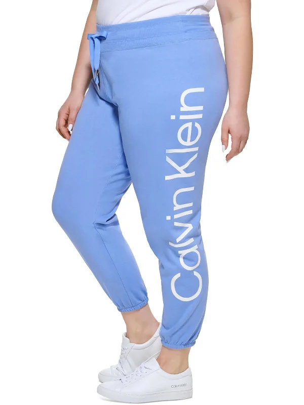 High-Waisted Yoga Shorts -Plus Womens Logo Comfy Sweatpants