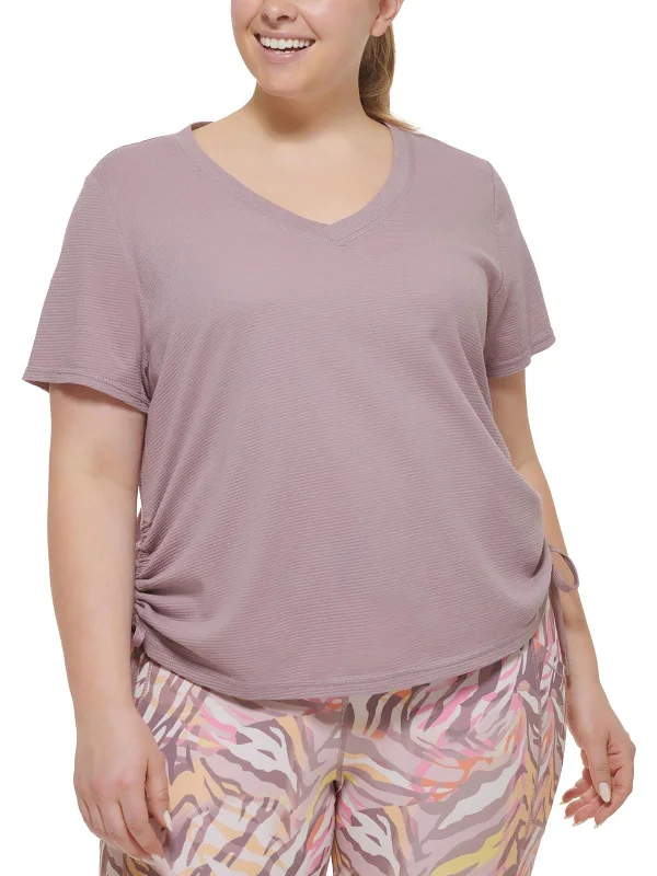 Stylish Yoga Tops for Training -Plus Womens Moisture Wicking Workout Pullover Top