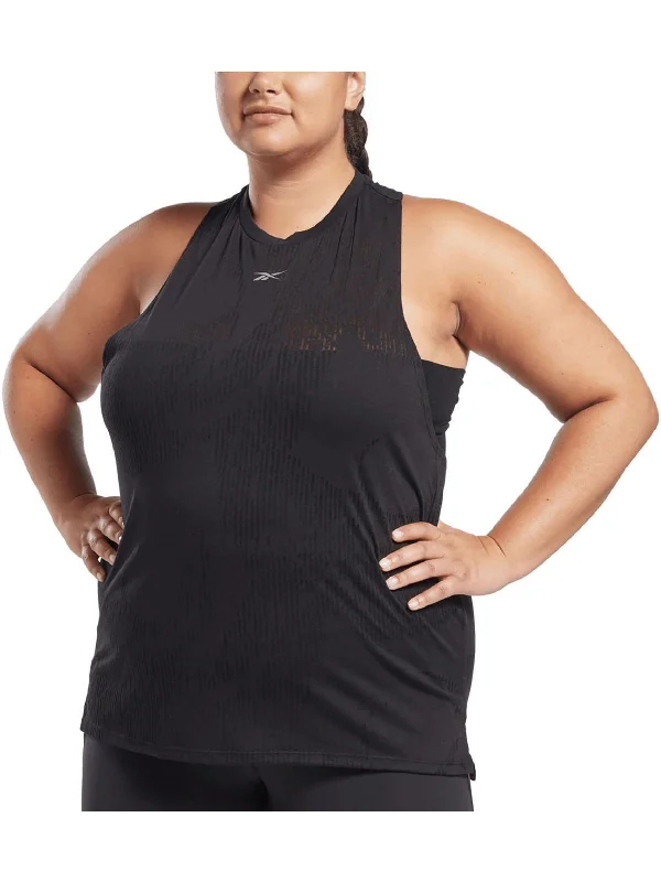 Soft Yoga Tops for Everyday Practice -Plus Womens Sleeveless Racerback Tank Top
