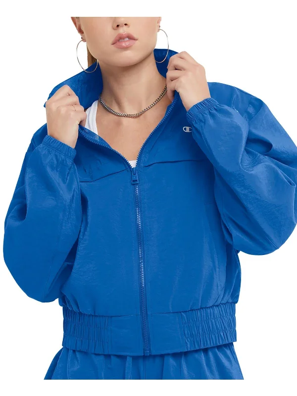 Yoga Shorts for Quick Flexibility -Plus Womens Spring Fall Zip-Up Jacket