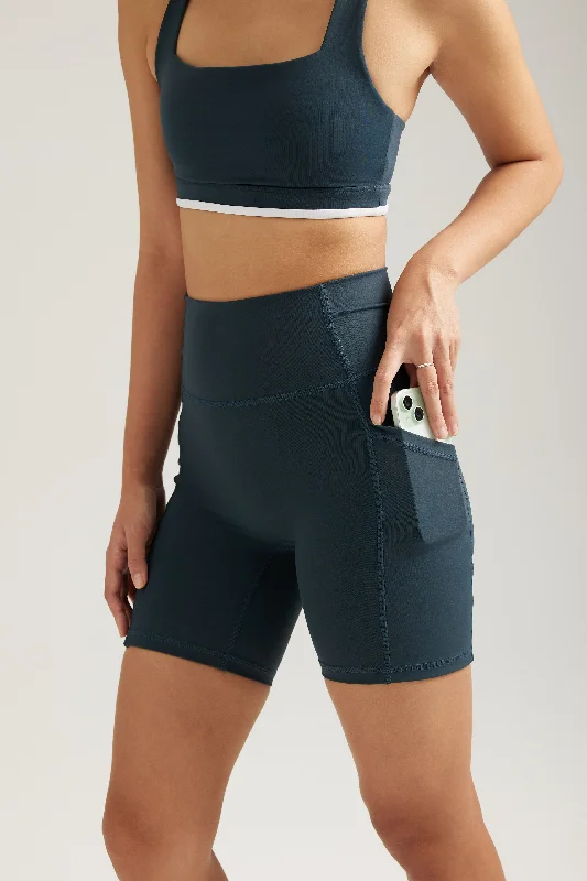 Performance Yoga Shorts for Intense Practice -[BACKORDER] Pocket Shorts (Biker 6") in Pine