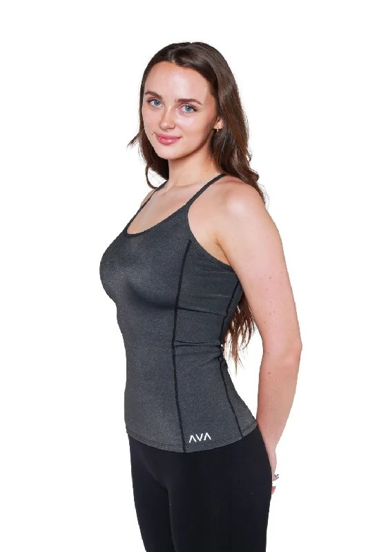 Women's Yoga Tops with Full Coverage Support -Pocket Tank Top