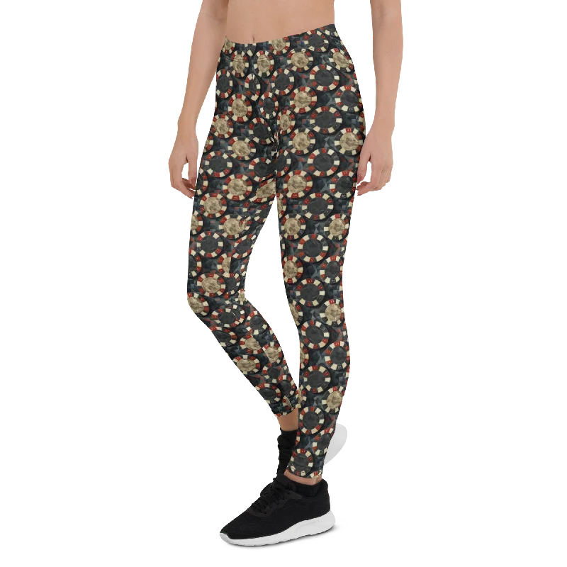 Breathable Yoga Pants for All-Day Wear -Poker Chip Leggings