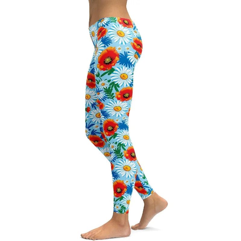 Yoga Pants for Maximum Movement -Poppy & Daisy Floral Leggings