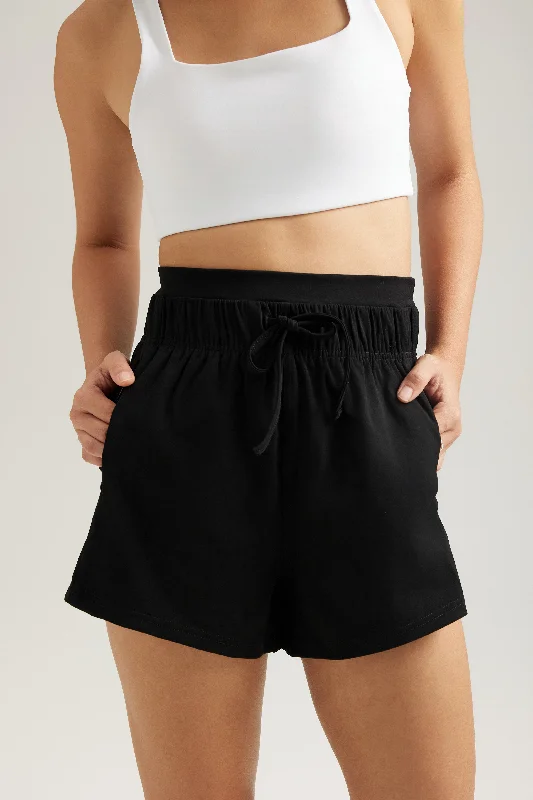Yoga Shorts for High-Energy Workouts -Sunday Shorts in Black Sesame