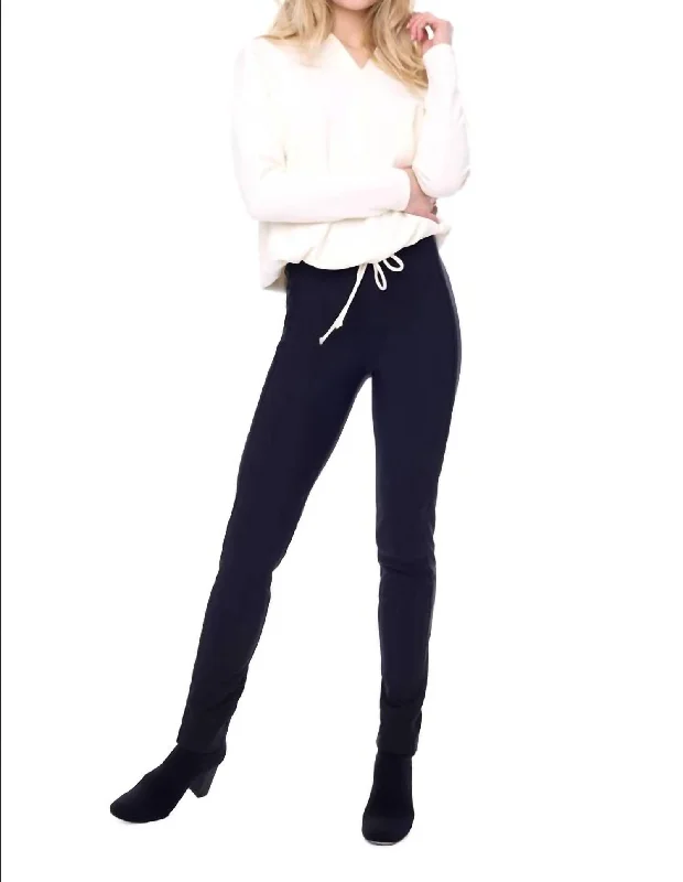 Yoga Shorts for Core Workouts -Precision Ponte Full-Length Slim Pant In Black