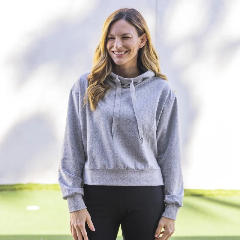 Stylish and Comfortable Yoga Tops for Women -Premium Hoodie - Cozy Gray - FINAL SALE